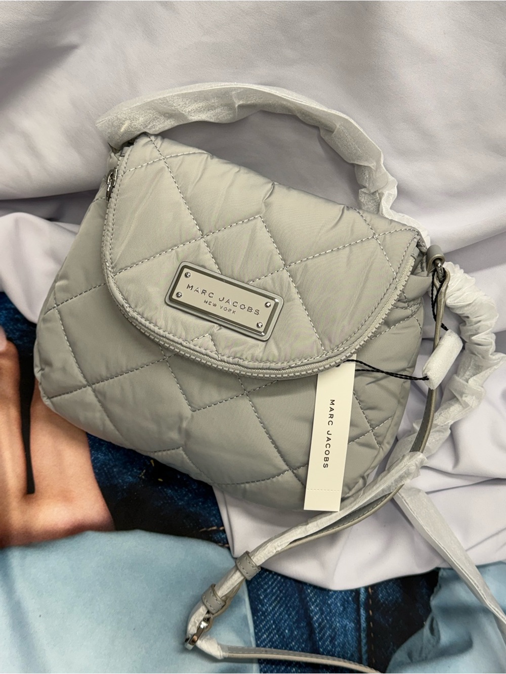 (new+tag) Marc Jacobs medium quilted crossbody grey